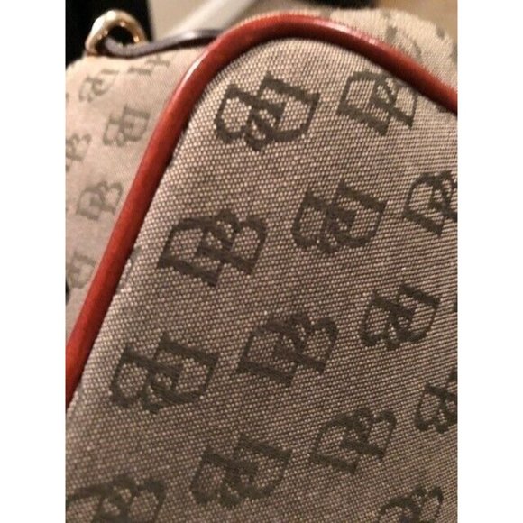 PREOWNED DOONEY & BOURKE VINTAGE GREEN DB CANVAS LEATHER TRIM CROSSBODY - Picture 8 of 10